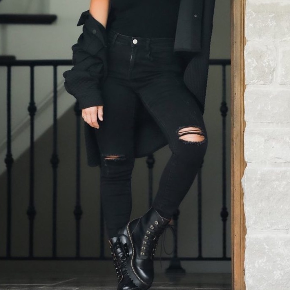 Kittenish Black Ripped Jeans